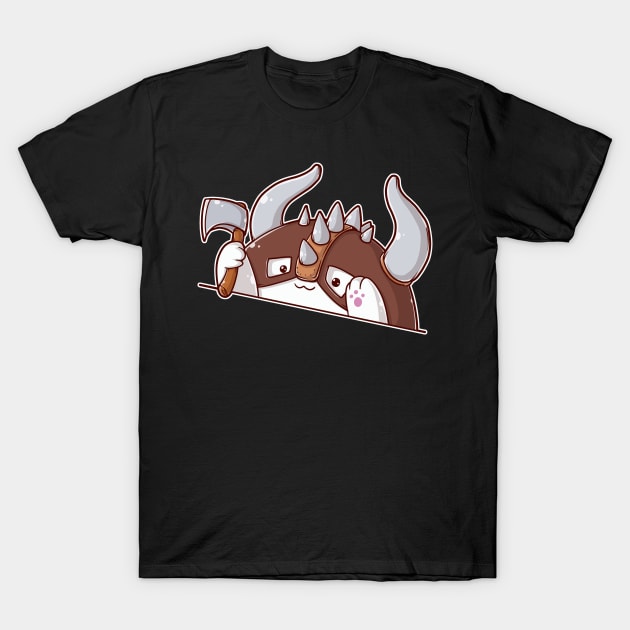 Cat Tabletop RPG Barbarian T-Shirt by MimicGaming